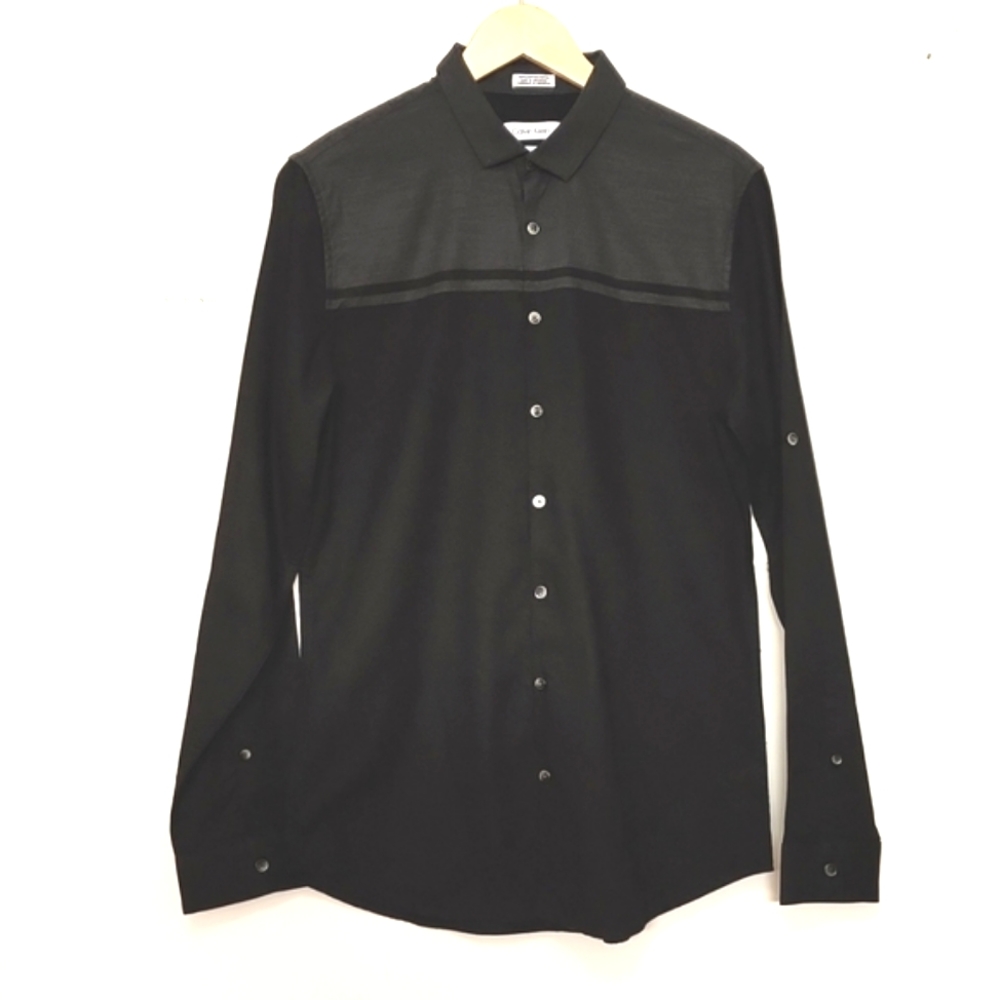 Calvin Klein Men's Extreme Slim Fit Black Grey Button Up Shirt